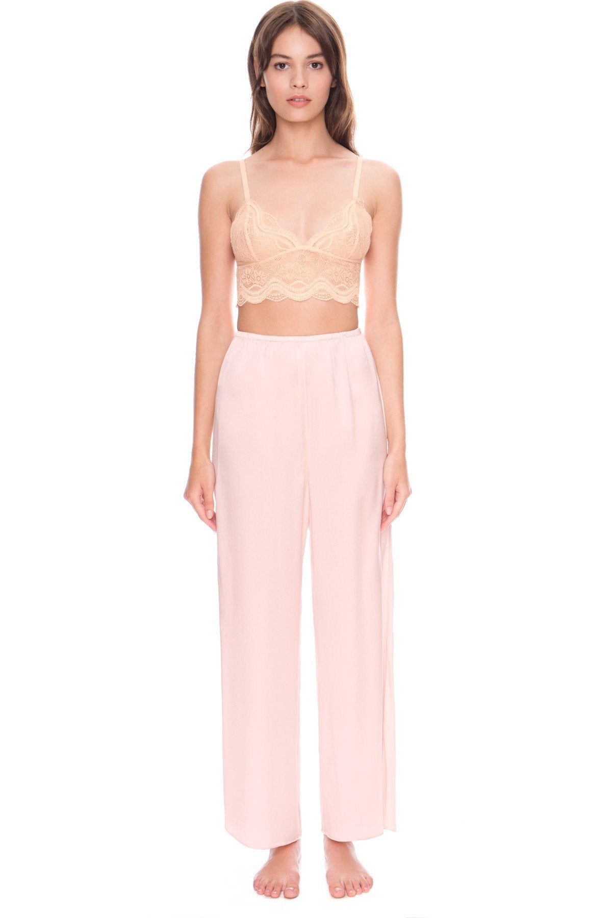 Story Teller Silk Pants in Shell