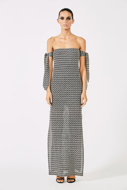 Danglars Strapless Midi Dress with Ties