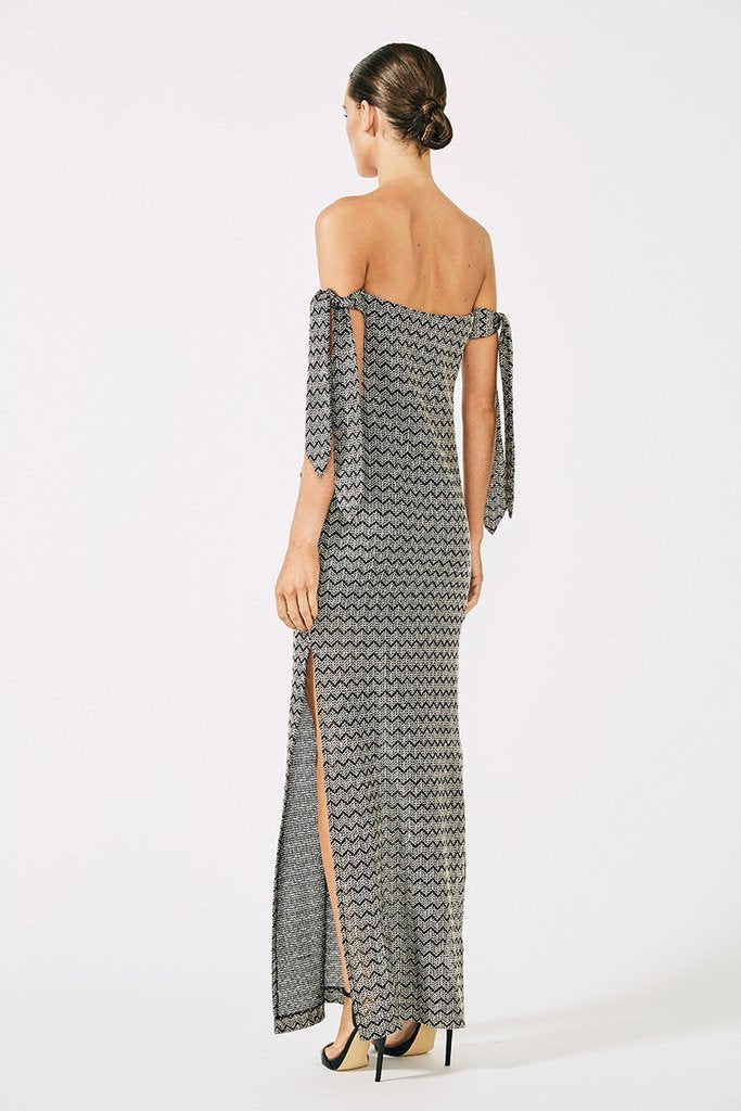 Danglars Strapless Midi Dress with Ties