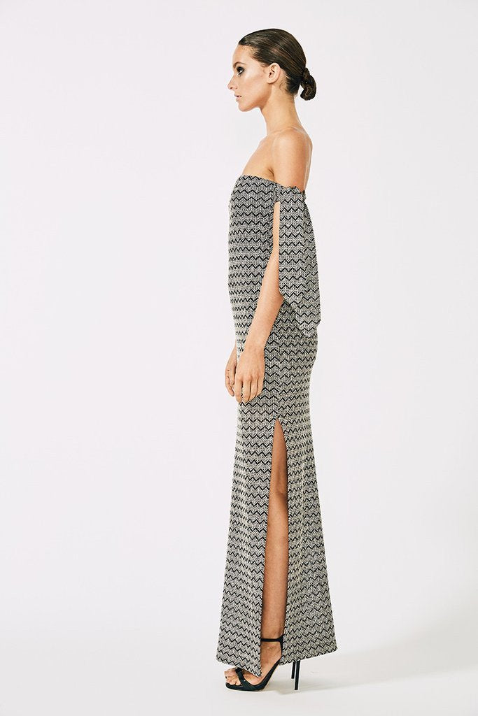Danglars Strapless Midi Dress with Ties