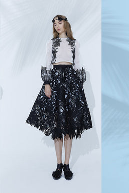 Divine Serpent Midi Skirt in Black Diamond