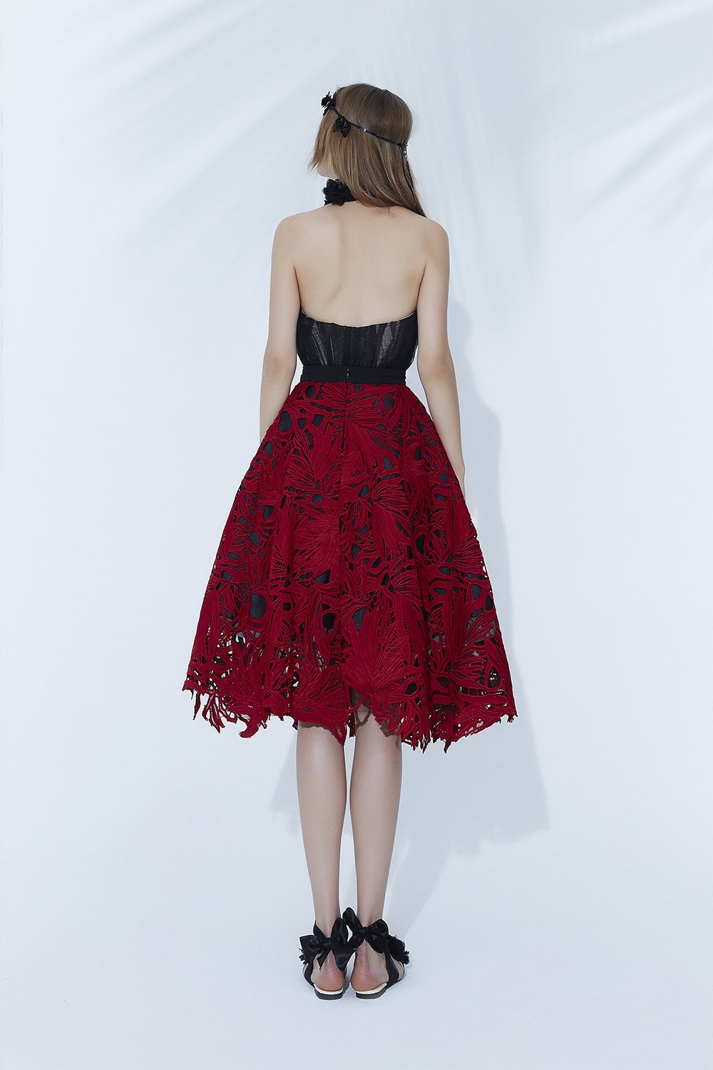 Divine Serpent Mini Skirt in Ruby Red