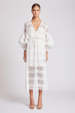 ARUBA BALLOON SLEEVE PEASANT DRESS - IVORY