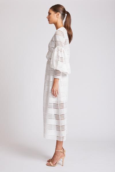 ARUBA BALLOON SLEEVE PEASANT DRESS - IVORY