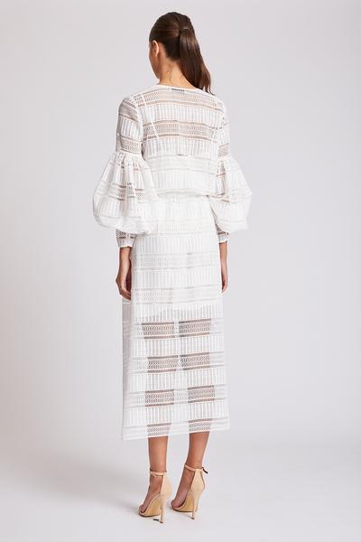 ARUBA BALLOON SLEEVE PEASANT DRESS - IVORY