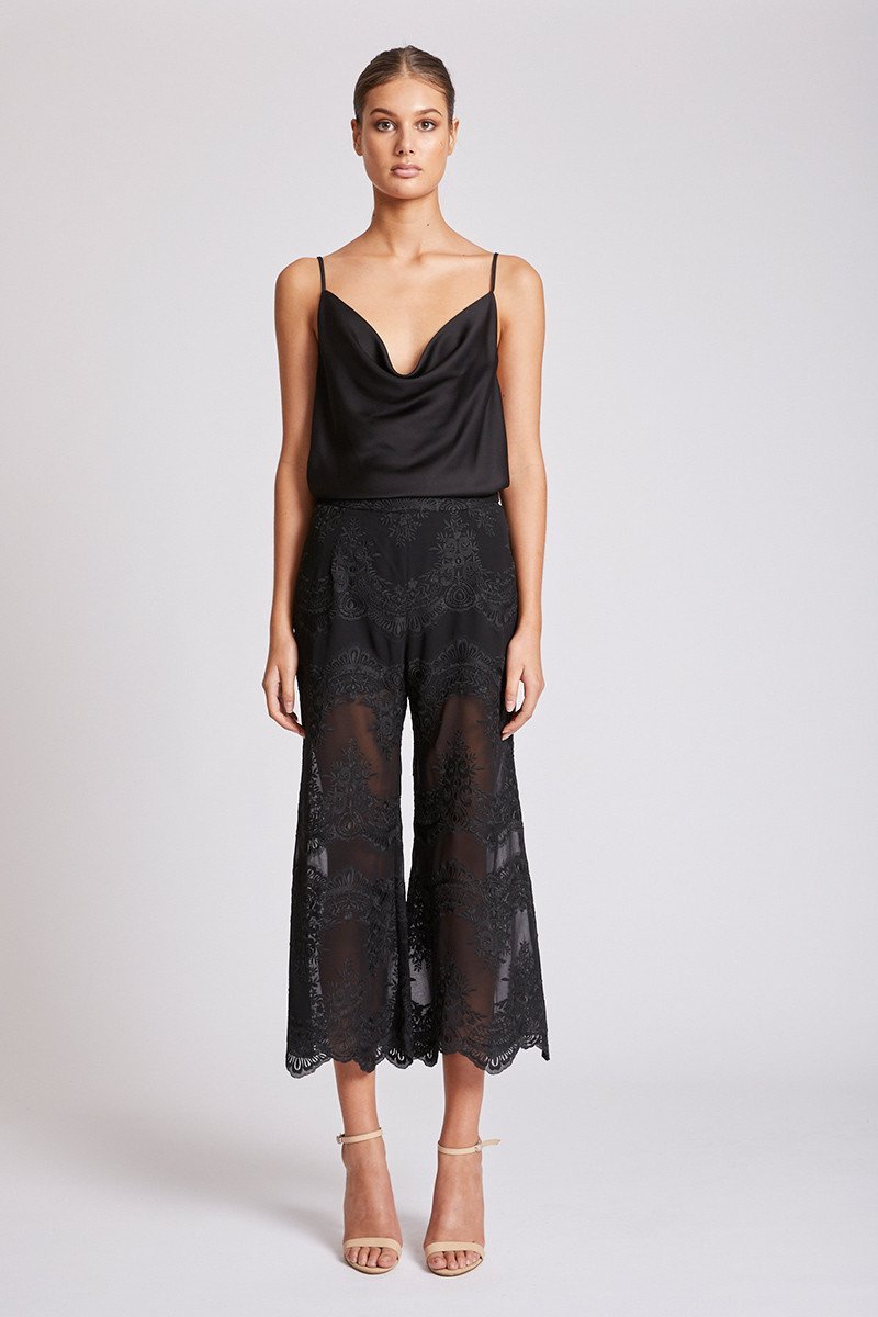 ANTIGUA RELAXED CROPPED FLARE - BLACK