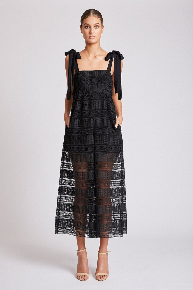 ARUBA BABY DOLL JUMPSUIT - BLACK