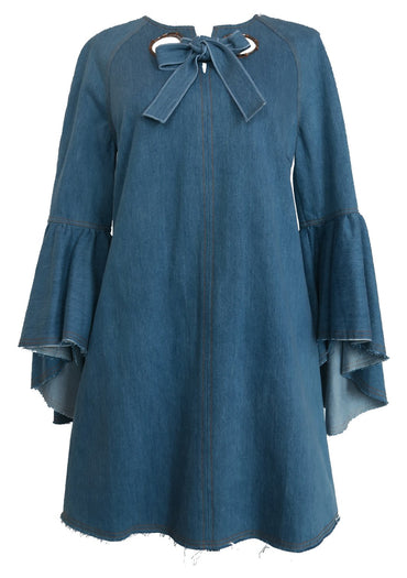 Bell-sleeves Trapeza Dress