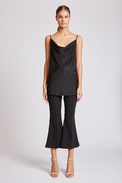 CALYPSO BIAS COWL CAMI - BLACK