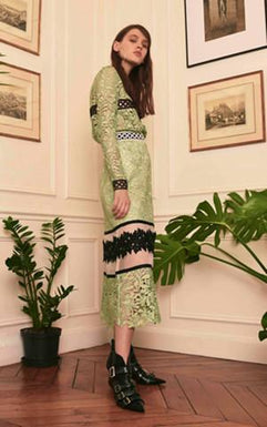 Cut and Sew Midi Flare Skirt (Mint)