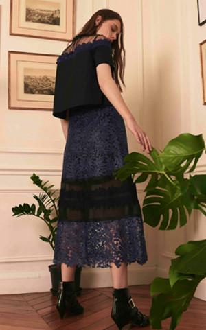 Cut And Sew Midi Flare Skirt (Teal)