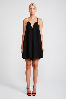 DAWN TRAPEZE MINI ROMPER - BLACK