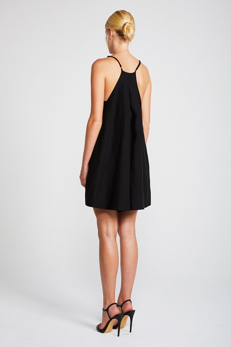 DAWN TRAPEZE MINI ROMPER - BLACK