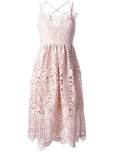 GUIPURE LACE CAMI DRESS (PINK)
