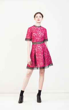 Dress in Argentan Lace (Tulip Pink)