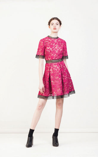 Dress in Argentan Lace (Tulip Pink)