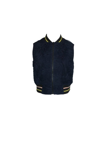 Rosette Mesh Bomber Vest