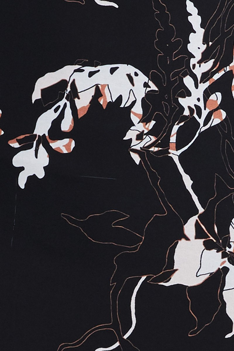 SHADOWS RUCHED SLEEVELESS MIDI DRESS