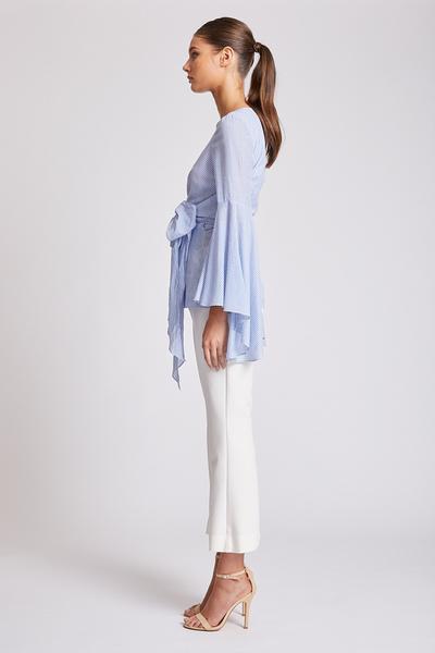 ST MARTIN FLARED SLEEVE WRAP TOP