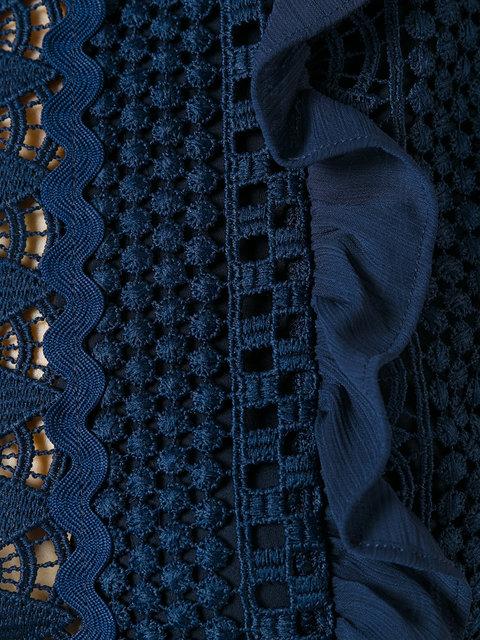 STRIPE LACE MIDI DRESS